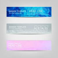 Set of vector business card templates. polygonal style banner design. abstract low poly background