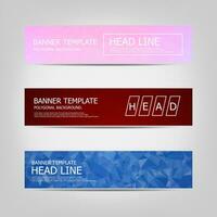 banners set with polygonal abstract triangles. Set of vector business card templates. design Banner background.