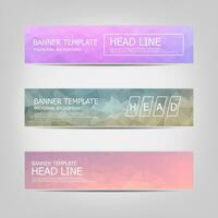 banners set with polygonal abstract triangles. Set of vector business card templates. design Banner background.