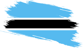 Botswana flag with grunge texture png