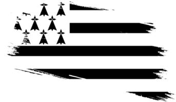 Brittany flag with grunge texture png