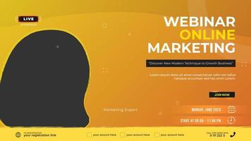 Webinar online marketing banner template vector