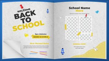 Back to school banner template vector