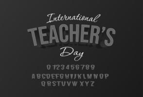 International teacher's day style text effect easy to use vector