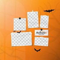 Halloween paper frame photo mockup vector