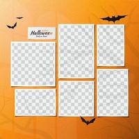 Happy halloween paper frame photo mockup vector