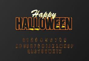 efecto de texto estilo feliz halloween fácil de usar vector