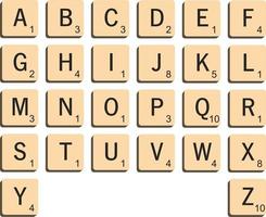vector scrabble alfabeto azulejos letras