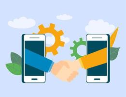 Smartphone for business management, investment, and mobile banking vector