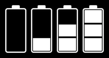 Set of battery charge level indicator vector