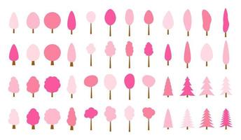 Set of  pattern pink pine trees vector