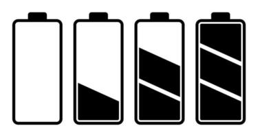 Set of battery charge level indicator vector