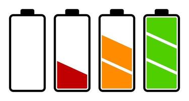 Set of battery charge level indicator vector