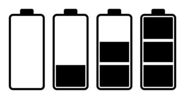 Set of battery charge level indicator vector