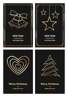 Merry Christmas and New Year greeting card vector