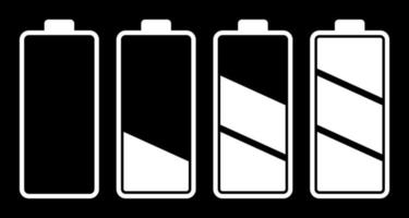 Set of battery charge level indicator vector