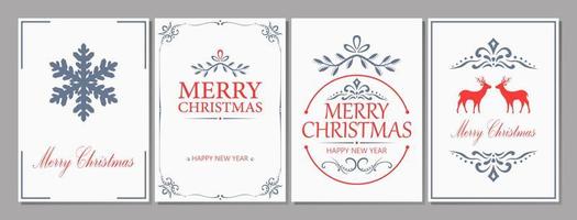 Merry Christmas and New Year greeting card vector