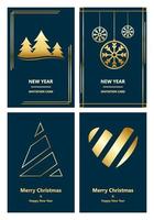 Merry Christmas and New Year greeting card vector