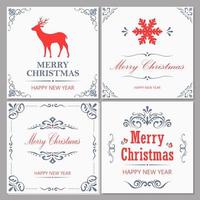 Merry Christmas and New Year greeting card vector