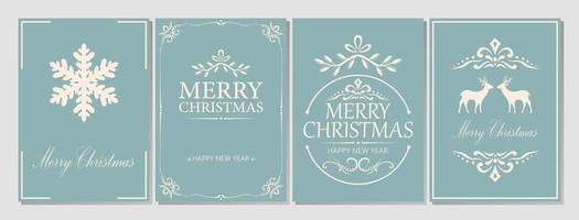 Merry Christmas and New Year greeting card vector