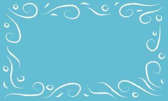 Blue winter background with frosty patterns around the perimeter. vector illustration