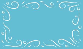 Blue winter background with frosty patterns around the perimeter. vector illustration