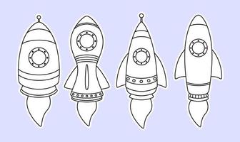 conjunto de iconos de cohete aislado sobre fondo blanco vector