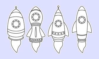 Rocket icon set isolated on white background vector