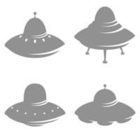 Set of alien spaceship icons vector
