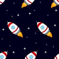 Rocket space ship seamless pattern vector