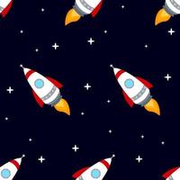 Rocket space ship seamless pattern vector