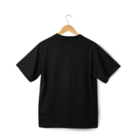 Black T shirt mockup hanging, Realistic t-shirt png
