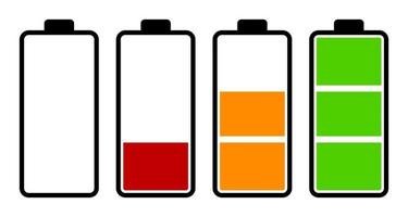 Set of battery charge level indicator vector