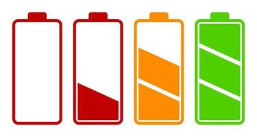 Set of battery charge level indicator vector