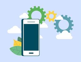 Smartphone for business management, investment, and mobile banking vector