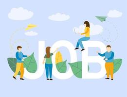 Job concept of freelance with Business standing for team work vector