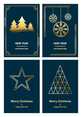 Merry Christmas and New Year greeting card