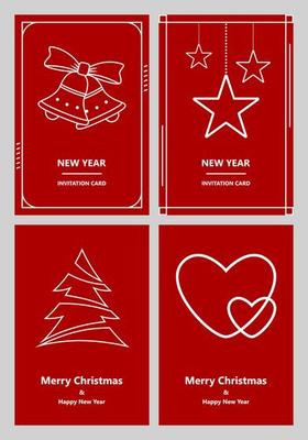 Merry Christmas and New Year greeting card