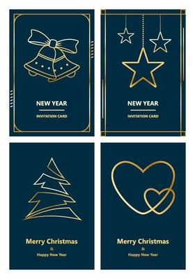 Merry Christmas and New Year greeting card