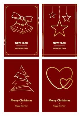 Merry Christmas and New Year greeting card