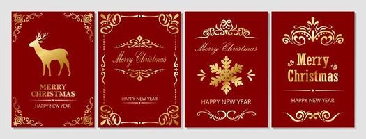 Merry Christmas and New Year greeting card vector