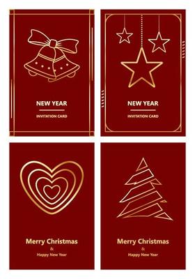 Merry Christmas and New Year greeting card