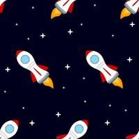 Rocket space ship seamless pattern vector