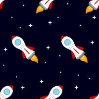 Rocket space ship seamless pattern vector