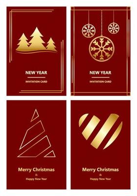Merry Christmas and New Year greeting card