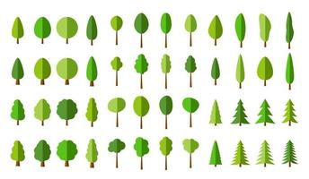 Set of  pattern Green Pine trees vector