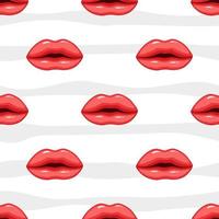 Seamless pattern red lips vector