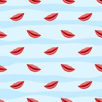 Seamless pattern red lips vector
