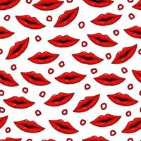 Seamless pattern red lips vector