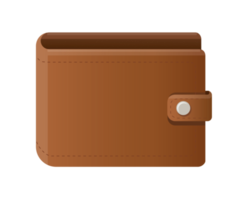 billetera marrón llena de dólares verdes png